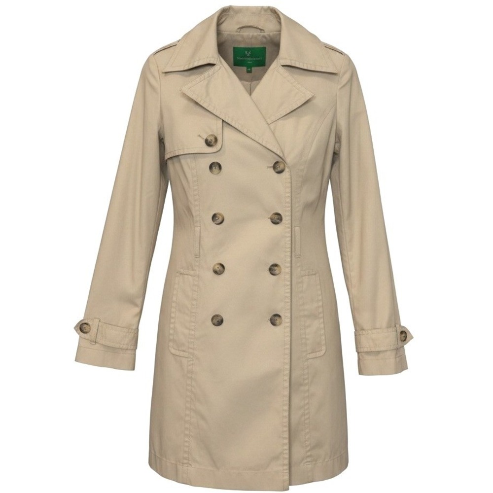 United Colors of Benetton Trench Coat XS EU 40  Beige Double Breasted Classic